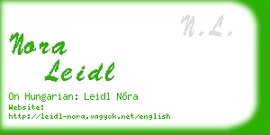 nora leidl business card